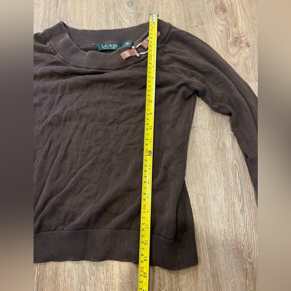 Ralph Lauren chocolate brown sweater with Horsebit buckle detail - Picture 5 of 9